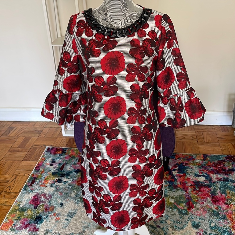Karl Lagerfeld Sheath Dress Red Floral
